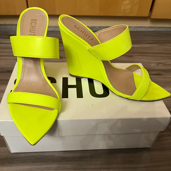 SCHUTZ Shoes - Schutz Soraya neon yellow wedge